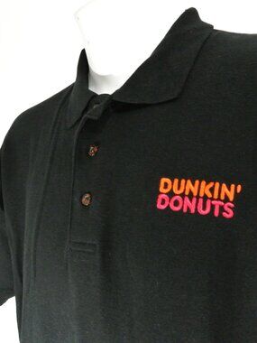 DUNKIN' DONUTS Canada Employee Uniform Polo Shirt Black NEW Size XL